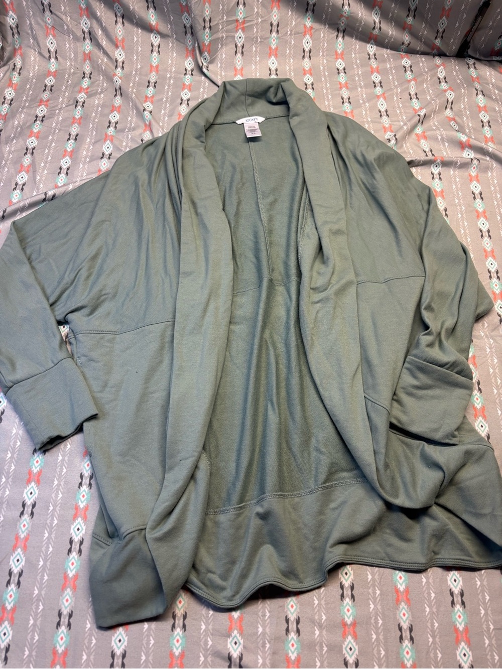 🕸️Jockey Lightweight Olive Green Open-Front Cardigan
